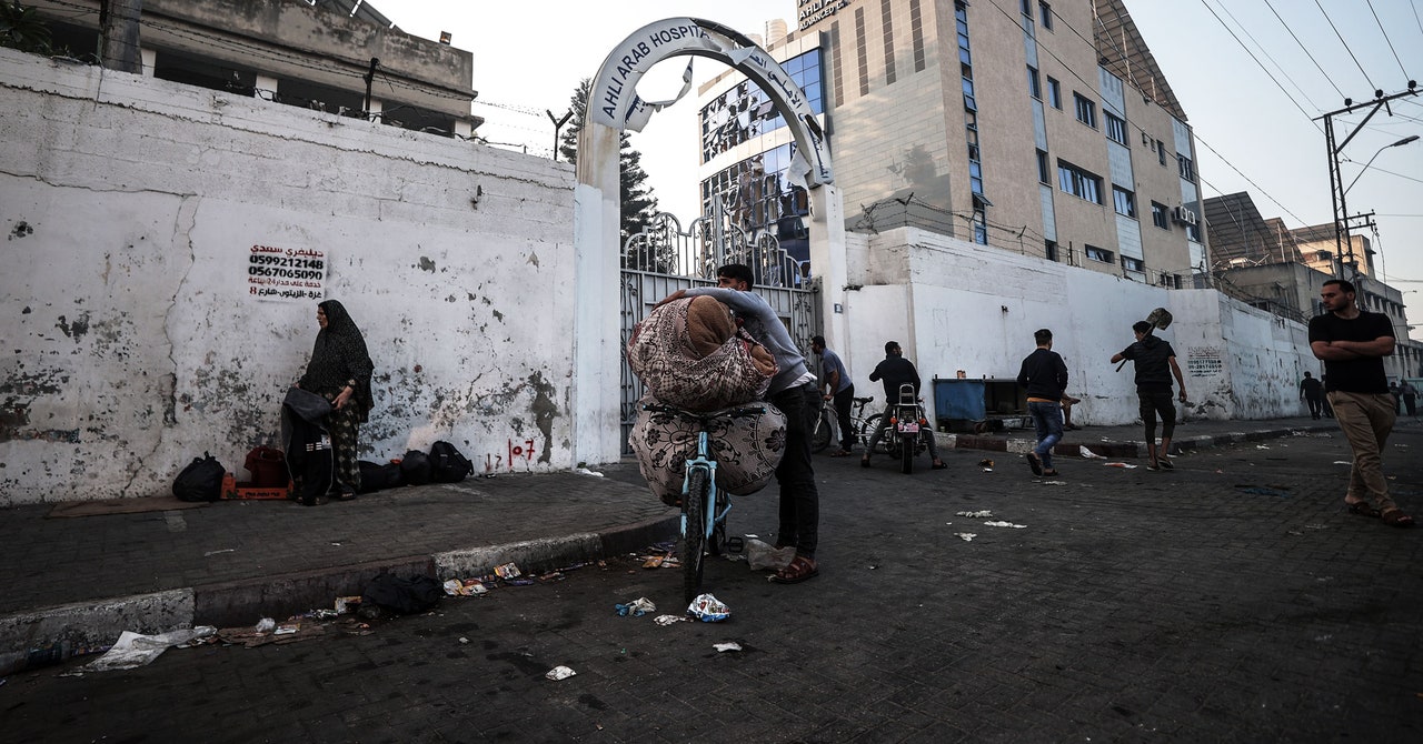 The hospital in Gaza had an explosion