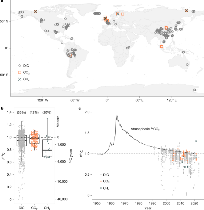 Carbon from land to the atmosphere is routed by global river systems